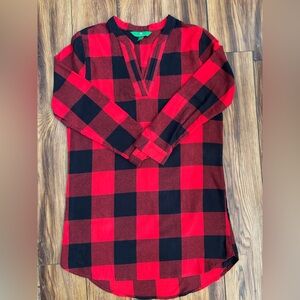 Women’s Dip Sleepwear Buffalo Plaid Night Shirt SzM NEW!